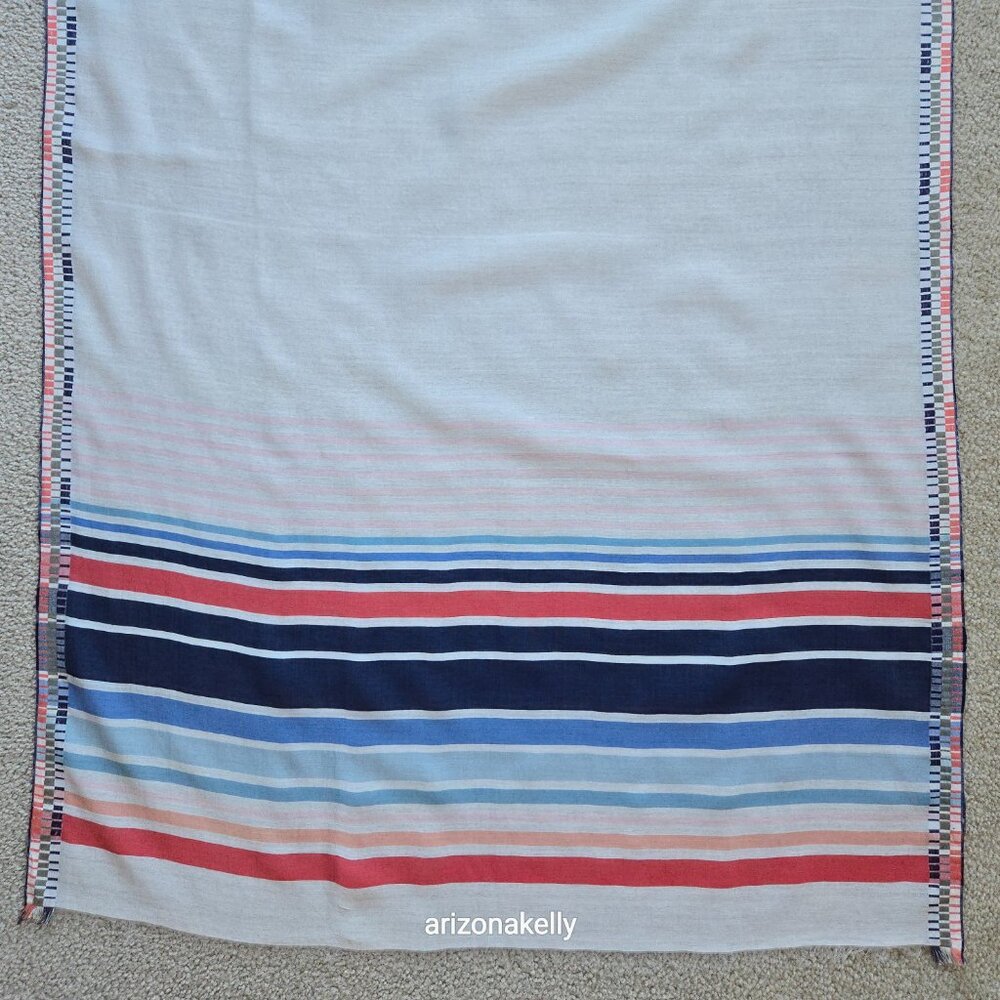 Inouitoosh Silk/Cotton Lightweight Striped Scarf Inoui Editions - Picture 5 of 10